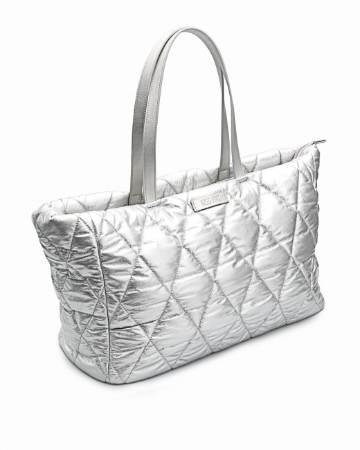 Bolso Acolchado Plata - Pisa