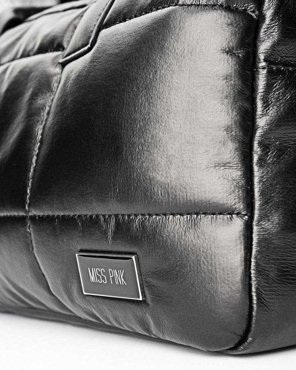 Bolso de Hombro Acolchado Negro Brescia - Vegano