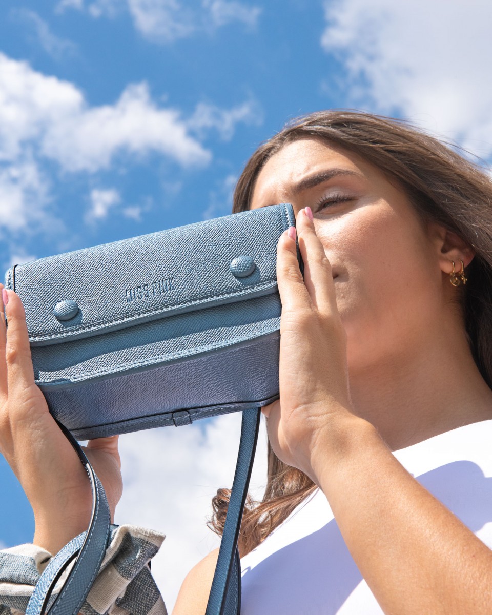 Bolso Mini Bandolera Azul Andria - Cuero